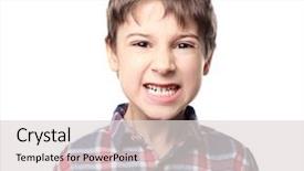  Presentation with language - PPT theme featuring speech language pathologist - portrait of cute little boy background and a lemonade colored foreground