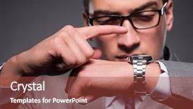  Presentation with human resource management resources concept - Presentation design with speed accuracy - businessman in time management concept background and a red colored foreground