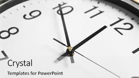  Presentation with beat clock - Theme having speed accuracy - clock face closeup background and a white colored foreground