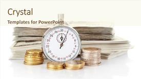  Presentation with time money - Audience pleasing slides consisting of speed accuracy - stopwatch with stack of dollar backdrop and a cream colored foreground