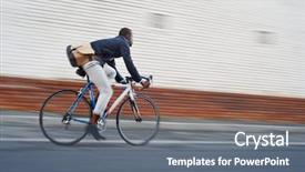  Presentation with urban transportation - Cool new PPT theme with speed and hipster trendy transportation backdrop and a gray colored foreground