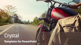  Presentation with motorcycle - Beautiful presentation featuring speed bar - biker riding motorcycle backdrop and a violet colored foreground