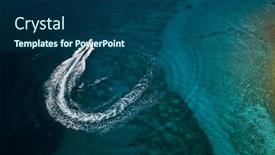  Presentation with mediterranean - Presentation design enhanced with speed-boat-in-beautiful-mediterranean background and a ocean colored foreground