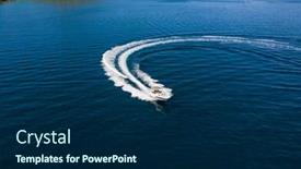  Presentation with speed - Presentation consisting of speed-boat-in-beautiful-mediterranean background and a navy blue colored foreground
