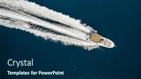  Presentation with mediterranean - Cool new presentation with speed-boat-in-mediterranean-sea backdrop and a navy blue colored foreground