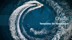  Presentation with mediterranean - PPT theme with speed-boat-in-mediterranean-sea background and a ocean colored foreground