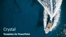  Presentation with speed - Colorful slide set enhanced with speed-boat-in-mediterranean-sea backdrop and a ocean colored foreground