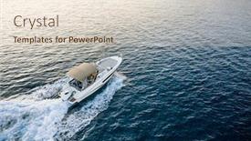  Presentation with mediterranean - Slide set featuring speed-boat-in-mediterranean-sea background and a lemonade colored foreground