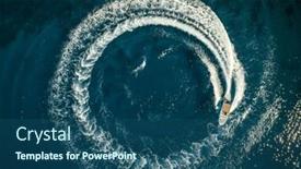  Presentation with mediterranean - PPT theme having speed-boat-in-mediterranean-sea background and a ocean colored foreground