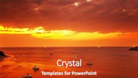  Presentation with boats - PPT theme with speed boats in the tropical sea phi phi island thailand background and a crimson colored foreground