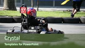  Presentation with racing - Cool new presentation design with picture of an empty baseball field ready to be occupied by players backdrop and a seafoam green colored foreground