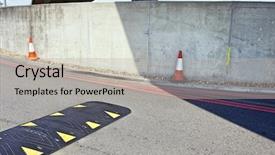  Presentation with speed - Colorful slide deck enhanced with speed bump in the middle backdrop and a  colored foreground