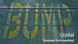  Presentation with speed - Amazing PPT theme having speed bump sign painted backdrop and a ocean colored foreground