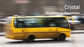 Presentation with bus transportation - Theme featuring speed bus background and a gray colored foreground