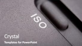  Presentation with iso - Presentation design with speed cameras - iso lettering on a light background and a gray colored foreground