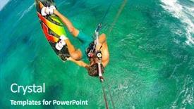  Presentation with pov - PPT theme having speed cameras - kite boarding fun background and a ocean colored foreground