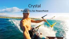  Presentation with pov - Slides having speed cameras - kiteboarding fun in the ocean background and a light blue colored foreground