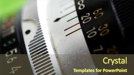  Presentation with lens - Colorful slide deck enhanced with speed cameras - old camera with a manual backdrop and a tawny brown colored foreground