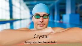 Presentation with pool side - Cool new presentation design with speed cameras - photo of athlete swimmer backdrop and a coral colored foreground
