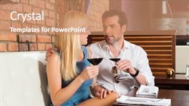  Presentation with first - Beautiful presentation theme featuring might be the first date backdrop and a coral colored foreground