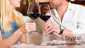  Presentation with bar drinks wine - Presentation theme having wine in restaurant or bar background and a coral colored foreground
