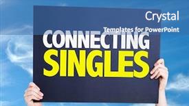  Presentation with connecting - Cool new presentation theme with connecting singles card with sky backdrop and a ocean colored foreground