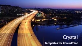  Presentation with abstract circles blur night street - Slides featuring speed drugs - cars at night with motion background and a navy blue colored foreground