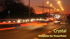  Presentation with abstract circles blur night street - Amazing PPT theme having speed drugs - cars at night with motion backdrop and a tawny brown colored foreground