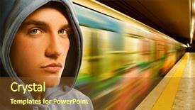  Presentation with drugs - Cool new presentation theme with speed drugs - young criminal in subway backdrop and a tawny brown colored foreground