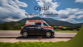  Presentation with ambulance - Presentation theme having speed gives way to ambulance background and a teal colored foreground