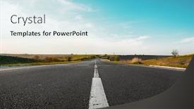  Presentation with asphalt road - Beautiful slides featuring speed-highway-through-the-field backdrop and a light blue colored foreground