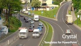  Presentation with traffic - Presentation theme with speed limit - two-way urban traffic - aerial background and a gray colored foreground