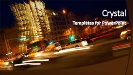  Presentation with kpi traffic light - Theme with speed limit sign - traffic lights motion blur background and a black colored foreground