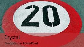  Presentation with limit - Audience pleasing presentation theme consisting of speed limit sign painted on the road backdrop and a red colored foreground