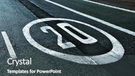  Presentation with limit - PPT theme having speed limit sign painted background and a ocean colored foreground