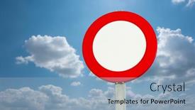  Presentation with limit - Presentation theme enhanced with speed-limit-traffic-sign-left background and a light blue colored foreground