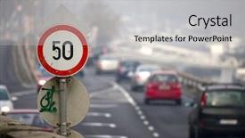 Presentation with limit - Amazing slide set having speed limit traffic sign backdrop and a light gray colored foreground