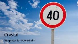  Presentation with limit - Beautiful PPT theme featuring speed limit traffic sign backdrop and a light blue colored foreground