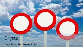  Presentation with sunny sky - Colorful slide deck enhanced with speed-limit-traffic-signs-left backdrop and a light blue colored foreground