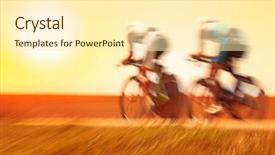  Presentation with bike speed - Presentation theme enhanced with speed racing - bike race motion blur background and a cream colored foreground