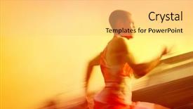  Presentation with motion - PPT theme featuring speed racing - motion blurred runner running past background and a yellow colored foreground