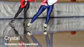  Presentation with ice rink - Cool new theme with overtaking - speed skaters during a race backdrop and a gray colored foreground