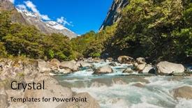  Presentation with new zealand - Beautiful presentation design featuring speed sound - beautiful turquoise creek with snowy backdrop and a coral colored foreground