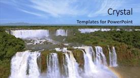  Presentation with roaring - Slide deck with speed sound - best-known falls in the world background and a  colored foreground