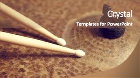  Presentation with drums - Amazing slide deck having speed sound - drums conceptual image backdrop and a  colored foreground