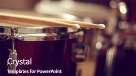  Presentation with drums - Slide set consisting of speed sound - drums conceptual image background and a  colored foreground