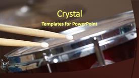  Presentation with drums - Presentation theme enhanced with speed sound - drums conceptual image background and a  colored foreground