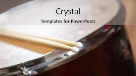  Presentation with drums - PPT theme consisting of speed sound - drums conceptual image background and a mint green colored foreground