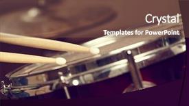  Presentation with drums - Audience pleasing PPT theme consisting of speed sound - drums conceptual image backdrop and a  colored foreground