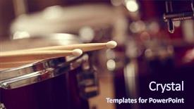  Presentation with drums - Slides consisting of speed sound - drums conceptual image background and a  colored foreground